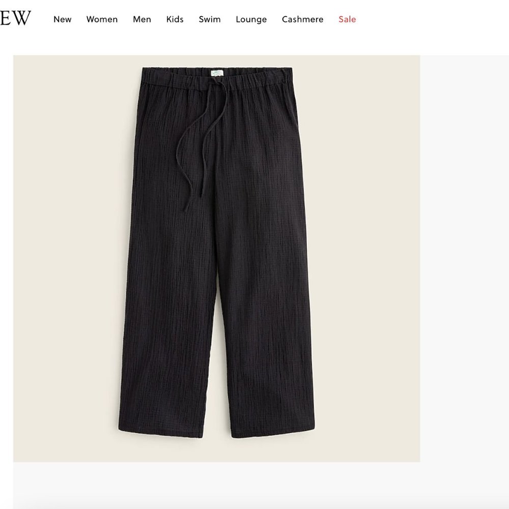 J Crew Drapey crinkle-cotton beach pant